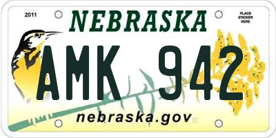 NE license plate AMK942