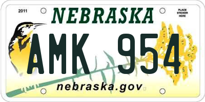 NE license plate AMK954