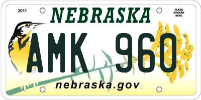 NE license plate AMK960
