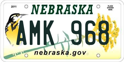 NE license plate AMK968