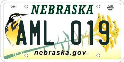 NE license plate AML019