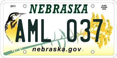 NE license plate AML037