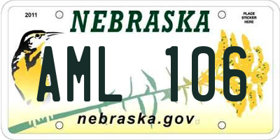 NE license plate AML106