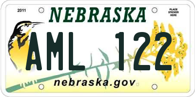 NE license plate AML122