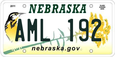 NE license plate AML192