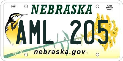 NE license plate AML205
