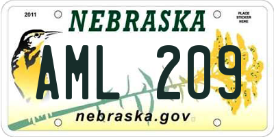 NE license plate AML209