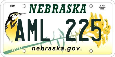 NE license plate AML225