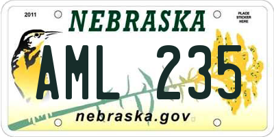 NE license plate AML235