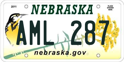 NE license plate AML287