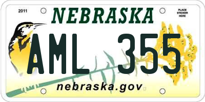 NE license plate AML355