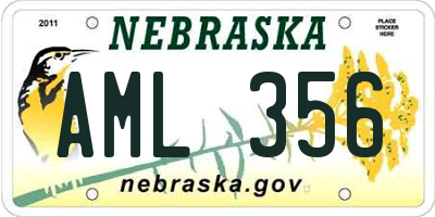 NE license plate AML356