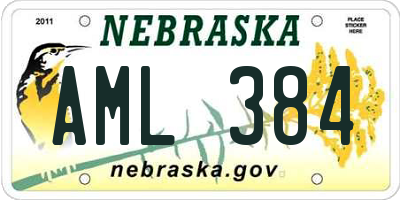 NE license plate AML384