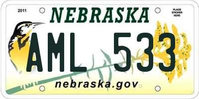 NE license plate AML533