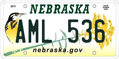NE license plate AML536