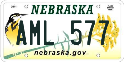 NE license plate AML577
