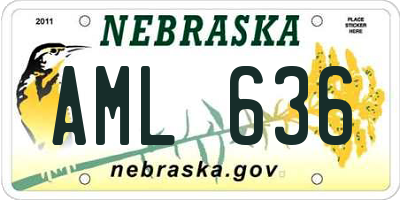 NE license plate AML636