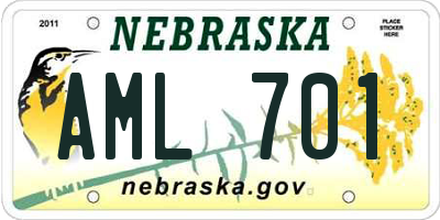 NE license plate AML701