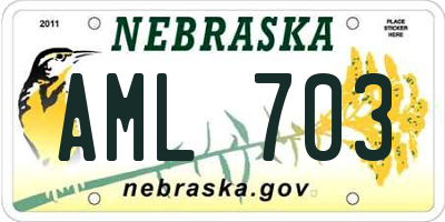 NE license plate AML703