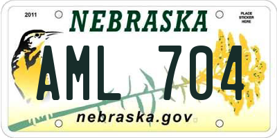 NE license plate AML704