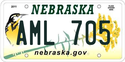 NE license plate AML705