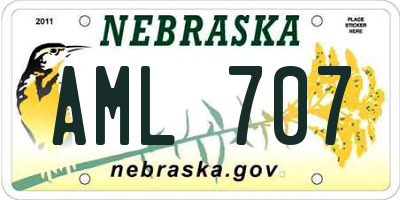 NE license plate AML707