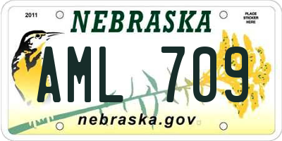 NE license plate AML709
