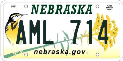 NE license plate AML714