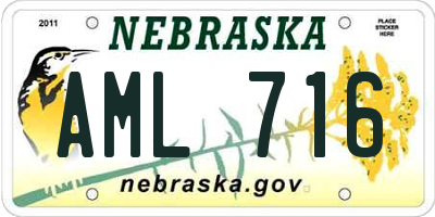 NE license plate AML716