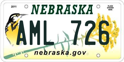 NE license plate AML726