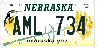 NE license plate AML734