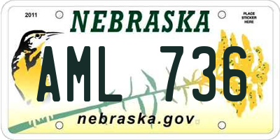 NE license plate AML736