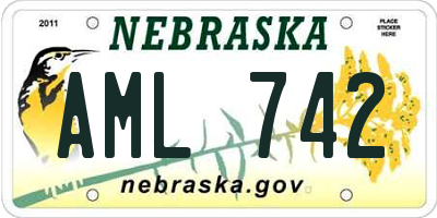 NE license plate AML742