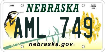 NE license plate AML749