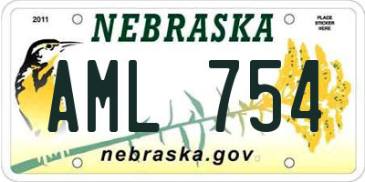 NE license plate AML754