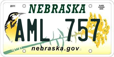 NE license plate AML757