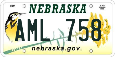 NE license plate AML758
