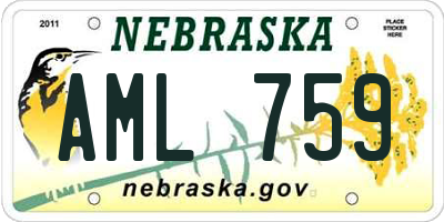 NE license plate AML759