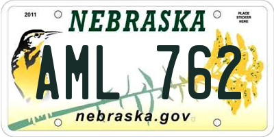 NE license plate AML762