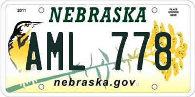 NE license plate AML778
