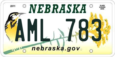 NE license plate AML783