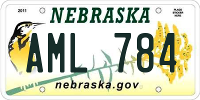 NE license plate AML784