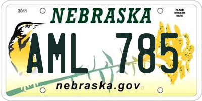 NE license plate AML785