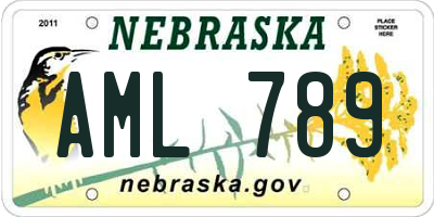 NE license plate AML789