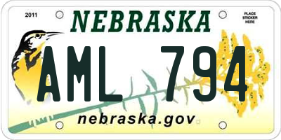 NE license plate AML794