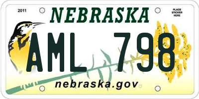 NE license plate AML798