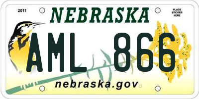 NE license plate AML866