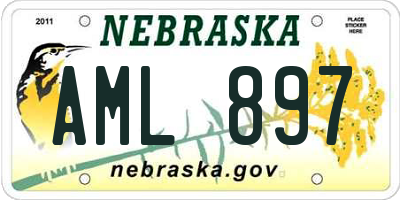 NE license plate AML897