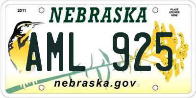 NE license plate AML925