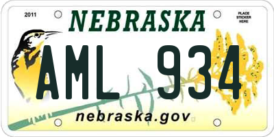 NE license plate AML934